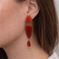 Orecchini Rosso Prezioso Donna in Legno ER-0659